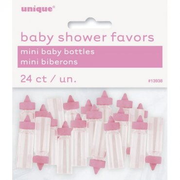 Mini Nappflaska, Rosa, Baby Shower 24st/frp