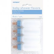 Mini Nappflaskor, Blå Dekoration, Baby Shower, 4st/förp