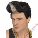 90\'s Rapper Wig, Black, Quiff Wig with Highlight