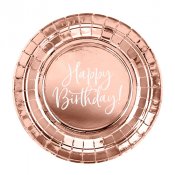 Assiett Happy Birthday, Rosé - 18cm