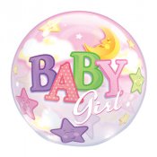Baby Girl Star Bubbelballong  - 56cm