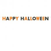 Banner Happy Halloween, svart & orange - 2,7m