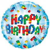 Block Party Happy Birthday Folieballong - 46cm