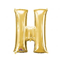 Guld Bokstavsballong - H *** ca. 41 cm hög. Kan ej fyllas med helium. Flyger ej. 