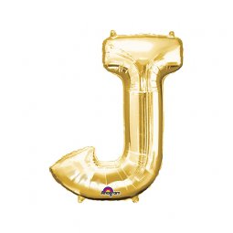  Guld Bokstavsballong - J *** ca. 41 cm hög. Kan ej fyllas med helium. Flyger ej. 