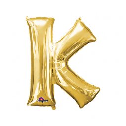 Guld Bokstavsballong - K *** ca. 41 cm hög. Kan ej fyllas med helium. Flyger ej. 