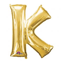  Bokstavsballong Guld - K *** ca. 86 cm hög. Kan fyllas med helium. Helium ingår ej i priset. 