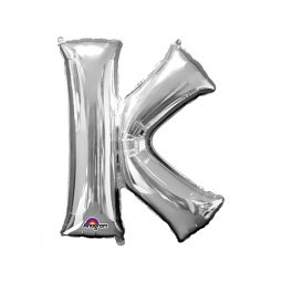  Silver Bokstavsballong - K *** ca. 41 cm hög. Kan ej fyllas med helium. Flyger ej. 