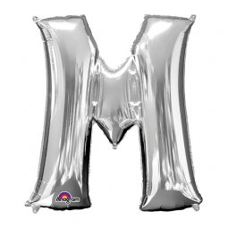  Bokstavsballong Silver - M *** ca. 86 cm hög. Kan fyllas med helium. Helium ingår ej i priset. 