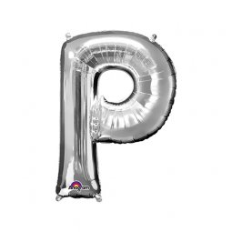  Silver Bokstavsballong - P *** ca. 41 cm hög. Kan ej fyllas med helium. Flyger ej. 