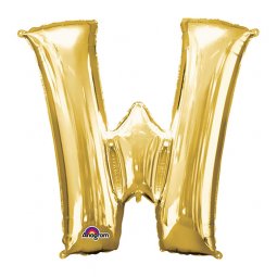  Bokstavsballong Guld - W *** ca. 86 cm hög. Kan fyllas med helium. Helium ingår ej i priset. 