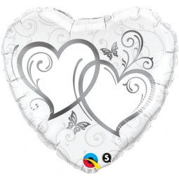  Bröllopsballong Hjärta, Silver - 46cm 