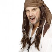 Peruk Pirat, med fltor och bandana