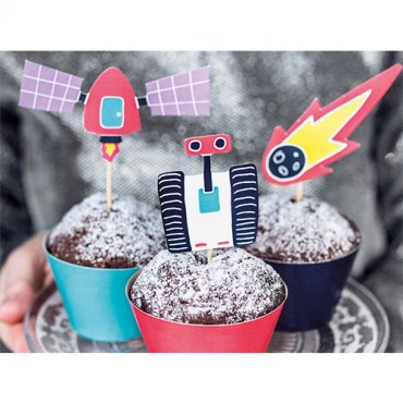 Cupcake Kit Rymdkalas - 6 delar & 6st muffinsformar