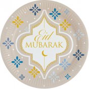 Tallrik Eid Mubarak - 8st, 23cm