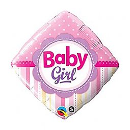  Baby Girl, Rosa Folieballong - 46cm 
