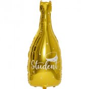 Student Champagneflaska, Guld Folieballong - 94cm