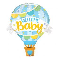  Blå Luftballong Welcome baby, Folieballong - 107cm 