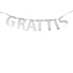  Girlang Grattis, Silver - 10cm x 2m 