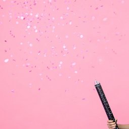  Konfettikanon Gender Reveal, Rosa konfetti - 60cm 