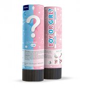 Konfettikanon Gender Reveal - 1st, Ange bl/rosa konfetti, 15cm