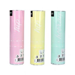  Konfettikanon Pastell, Rosa/Mint/Blå konfetti - 3st, 4x15cm 