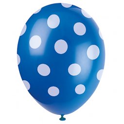  Ballonger Blåprickiga - 6st 