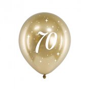 Ballonger 70 år, Guld - 6st, 30cm