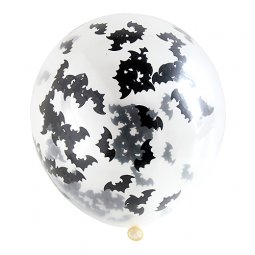  Ballonger med konfetti, Fladdermöss - 4st 