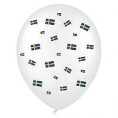  Ballonger svenska flaggan - 6st 