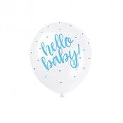 Ballonger, Blå Hello baby - 5st