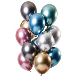  Ballonger Chrome, Mixade färger - 12st 