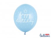Ballonger Happy Birthday, Blå - 6st
