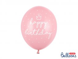  Ballonger Happy Birthday, Rosa - 6st 