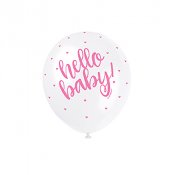 Ballonger, Rosa Hello baby - 5st