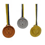 Medaljer med sverigeband Guld/Silver/Brons - 6st, 6cm