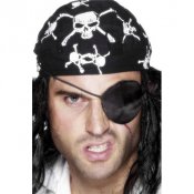Pirat gonlapp Deluxe, Svart Satin