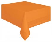 Bordsduk i papper, engångsduk, plastad undersida, Orange - 137x274 cm