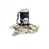 Pirat Myntpse fylld med mynt (plastpengar)