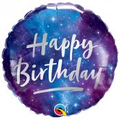 Rymden Happy Birthday Folieballong - 46cm