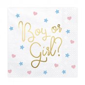 Servetter Boy or Girl?, Gender Reveal - 20st, 33x33cm
