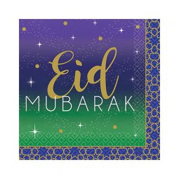  Servetter Eid Mubarak - 16st, 25x25cm 
