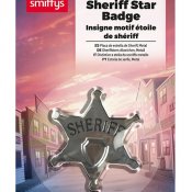 Sheriff Badge, Silver metall, 65mm