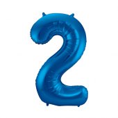  Sifferballong Blå - No. 2 *** Ca. 86 cm hög. Kan fyllas med helium. Helium ingår ej i priset. 