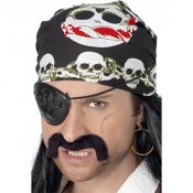 Pirat Bandana med Ddskalle, Svart