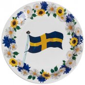 Tallrik Svenska flaggan - 8st, 23cm