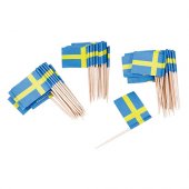  Tandpetare svenska flaggan - 50st, 10cm 