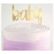 Tårtdekoration Baby Guld, Gender Reveal / Babyshower